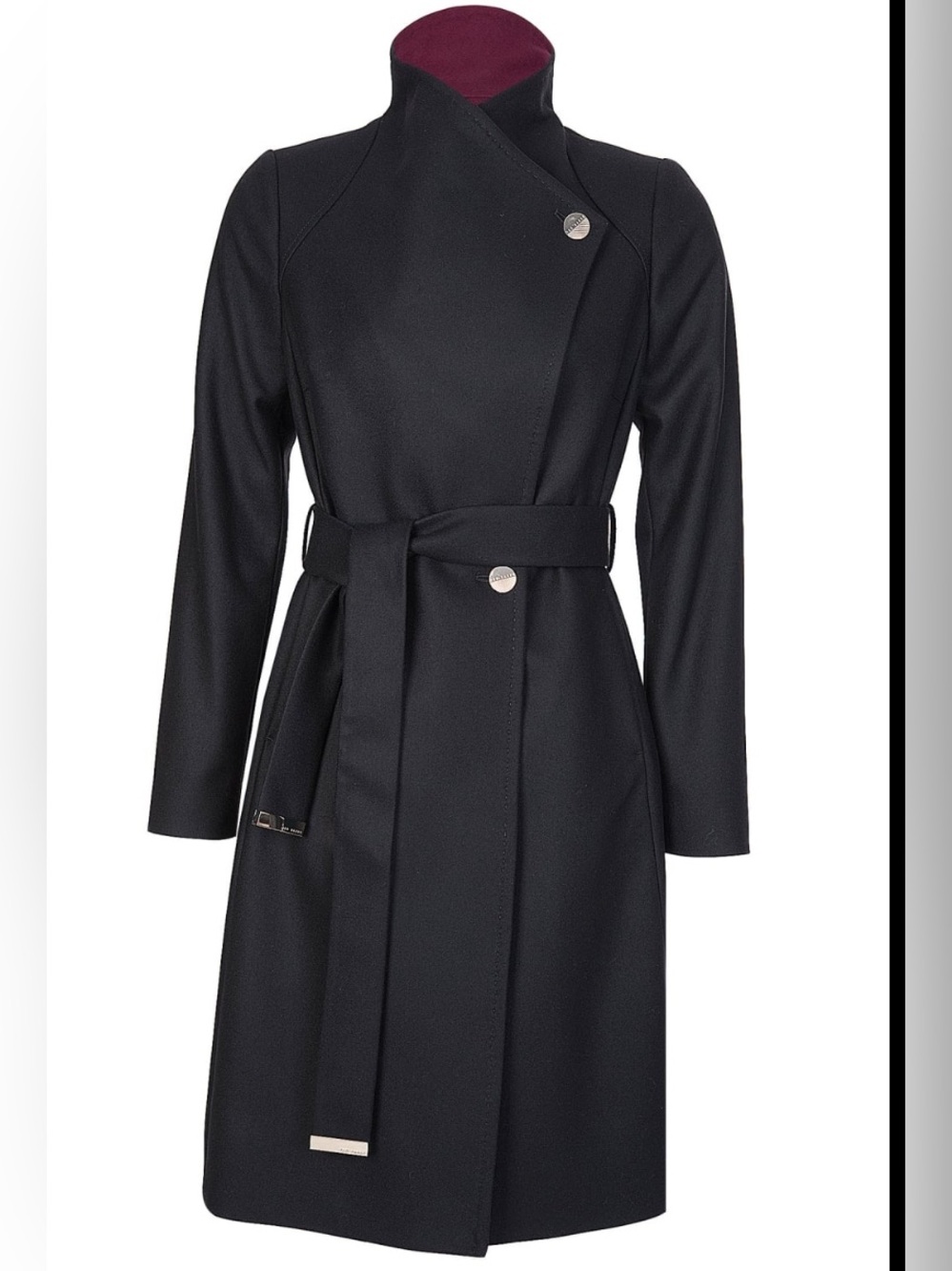 Ted Baker Wool Wrap Coat Contrast Lapel Long Coat Riverdale Hermione Lodge